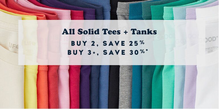 Get up to 30% off Solid Tees